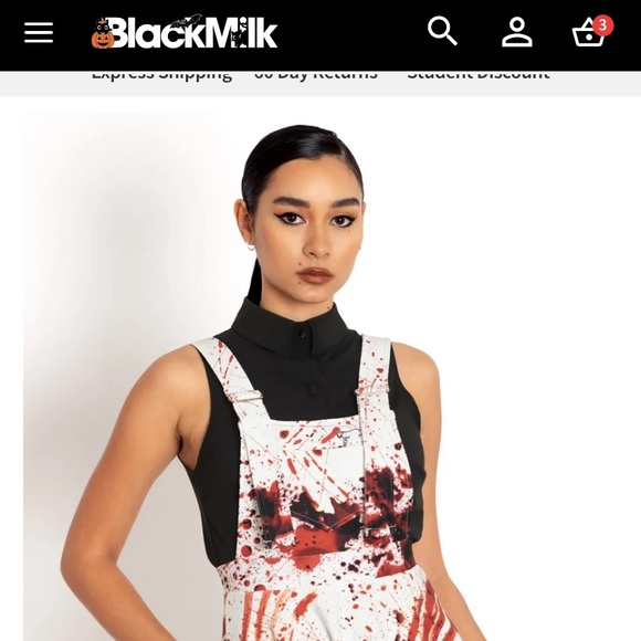 Blackmilk “HORROR NURSE APRON DRESS - LIMITED” Size Medium M NWT Bloody - Picture 2 of 16